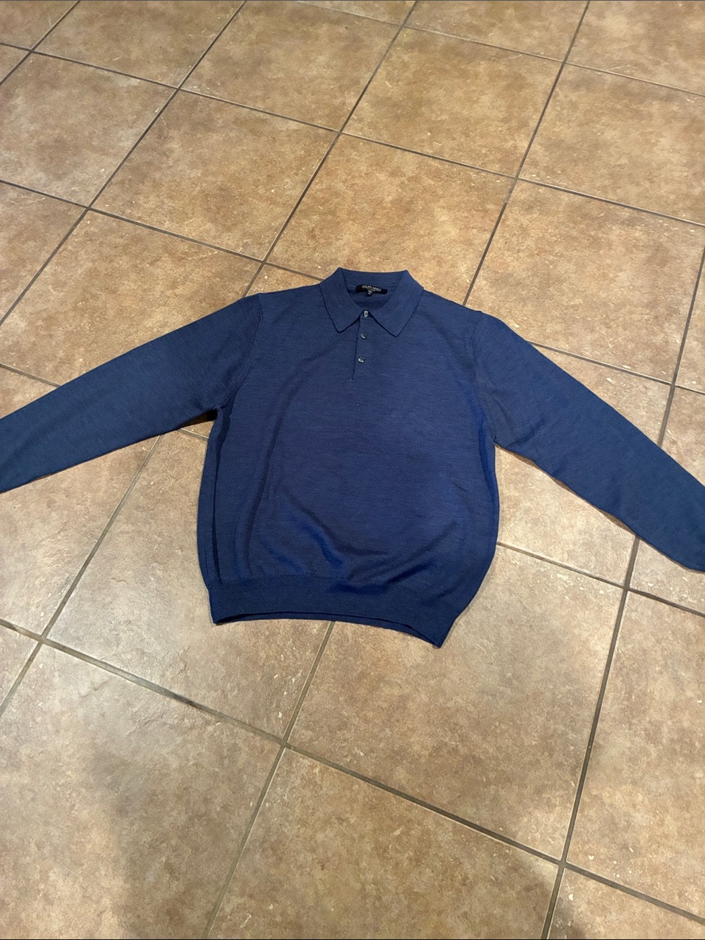 Murano Men's Navy Zip-Up Polo Sweater